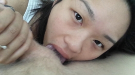 EXPOSED Asian slut sucking white cock - #5