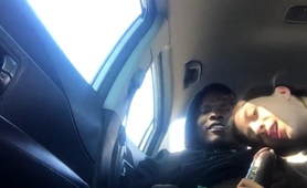 Wild Amateur Brunette Worships A Big Black Dick In The Car