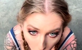 Pigtailed Beauty With Big Tits Gives A Perfect Pov Blowjob