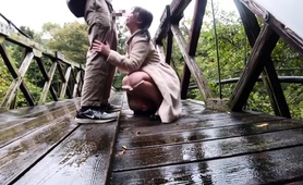 Pigtailed Asian Teen Reveals Her Cocksucking Skills Outdoors