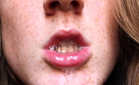 Kinky Redhead Drooling And Teasing With Spit On Webcam