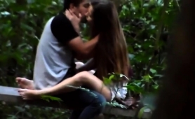 Sweet Brunette Girlfriend Delivers A Handjob In The Outdoors